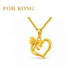 POH KONG 916/22K Yellow Gold Heart Shape With Ribbon Pendant