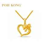 POH KONG 916/22K Yellow Gold Heart Shape With Ribbon Pendant