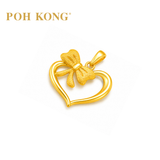 POH KONG 916/22K Yellow Gold Heart Shape With Ribbon Pendant