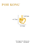 POH KONG 916/22K Yellow Gold Heart Shape With Ribbon Pendant