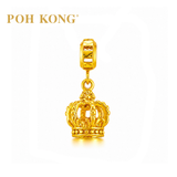 POH KONG 916/22K Gold Exquisite 3D Crown Charm Pendant