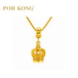POH KONG 916/22K Gold Exquisite 3D Crown Charm Pendant