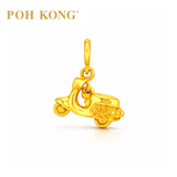 POH KONG 916/22K Yellow Gold Motor Bike With Key Pendant