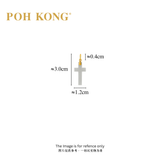 POH KONG 750/18K Yellow Gold Classc Jade Cross Pendant