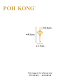 POH KONG 916/22K Yellow Gold Scroll Vintage Key Pendant