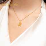 POH KONG 916/22K Yellow Gold Heart Shape Key And Lock Pendant