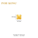 POH KONG 916/22K Yellow Gold Minimalist Quatrefoil Stud Earrings