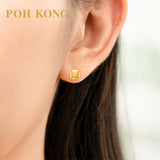 POH KONG 916/22K Yellow Gold Minimalist Quatrefoil Stud Earrings