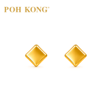 POH KONG 916/22K Yellow Gold Minimalist Square Shape Stud Earrings