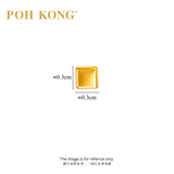 POH KONG 916/22K Yellow Gold Minimalist Square Shape Stud Earrings