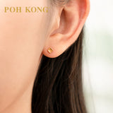POH KONG 916/22K Yellow Gold Minimalist Square Shape Stud Earrings