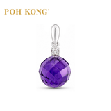 POH KONG 750/18K Yellow Gold Purple Amethyst with Diamond Pendant