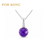 POH KONG 750/18K Yellow Gold Purple Amethyst with Diamond Pendant
