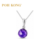 POH KONG 750/18K Yellow Gold Purple Amethyst with Diamond Pendant