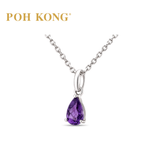 POH KONG 750/18K Yellow Gold Purple Amethyst Elegant Pendant