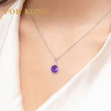 POH KONG 750/18K Yellow Gold Purple Amethyst with Diamond Pendant
