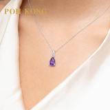 POH KONG 750/18K Yellow Gold Purple Amethyst Elegant Pendant