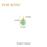 POH KONG 750/18K Yellow Gold Peace Buckle Jade Pendant