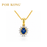 POH KONG 835/20K Yellow Gold Blue Sapphire With Diamond Pendant