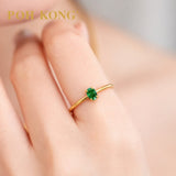 POH KONG 750/18K Yellow Gold Green Emerald Minimalist Ring