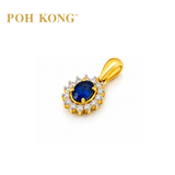POH KONG 835/20K Yellow Gold Blue Sapphire With Diamond Pendant