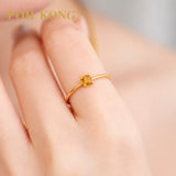 POH KONG 750/18K Yellow Gold Yellow Sapphire Minimalist Ring