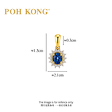 POH KONG 835/20K Yellow Gold Blue Sapphire With Diamond Pendant
