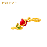 POH KONG 916/22K Yellow Gold Enamel Rose Pendant