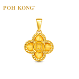 POH KONG 916/22K Yellow Gold Ancient Coin Flower Pendant