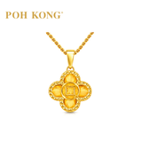 POH KONG 916/22K Yellow Gold Ancient Coin Flower Pendant