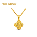 POH KONG 916/22K Yellow Gold Ancient Coin Flower Pendant