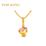 POH KONG 916/22K Yellow Gold Heart Shape Bouquet With Enamel Pendant