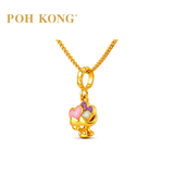 POH KONG 916/22K Yellow Gold Heart Shape Bouquet With Enamel Pendant