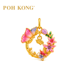 POH KONG 916/22K Yellow Gold Garden Wreath With Enamel Pendant