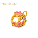 POH KONG 916/22K Yellow Gold Garden Wreath With Enamel Pendant