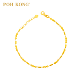 POH KONG 916/22K Yellow Gold Diamond-Cut Bead Bracelet