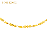 POH KONG 916/22K Yellow Gold Diamond-Cut Bead Bracelet