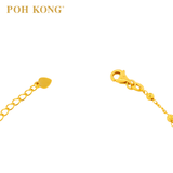 POH KONG 916/22K Yellow Gold Heart Charm Bead Bracelet