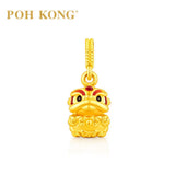 POH KONG 916/22K Yellow Gold Fortune Lion Pixiu With Enamel Pendant