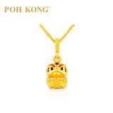 POH KONG 916/22K Yellow Gold Fortune Lion Pixiu With Enamel Pendant