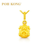 POH KONG 916/22K Yellow Gold Fortune Lion Pixiu With Enamel Pendant