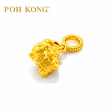 POH KONG 916/22K Yellow Gold Fortune Lion Pixiu With Enamel Pendant