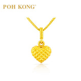 POH KONG 916/22K Yellow Gold Facet Heart Pendant