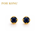 POH KONG 750/18K Yellow Gold Blue Sapphire Earstuds