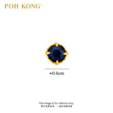 POH KONG 750/18K Yellow Gold Blue Sapphire Earstuds