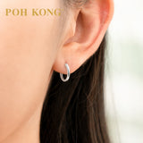 POH KONG 375/9K White Gold Classic Hoop Earrings