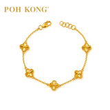 POH KONG 916/22K Yellow Gold Eternal Clover Bracelet