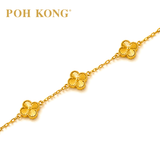 POH KONG 916/22K Yellow Gold Eternal Clover Bracelet