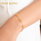 POH KONG 916/22K Yellow Gold Eternal Clover Bracelet