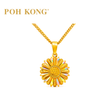 POH KONG 916/22K Yellow Gold Holographic Sunflower Pendant